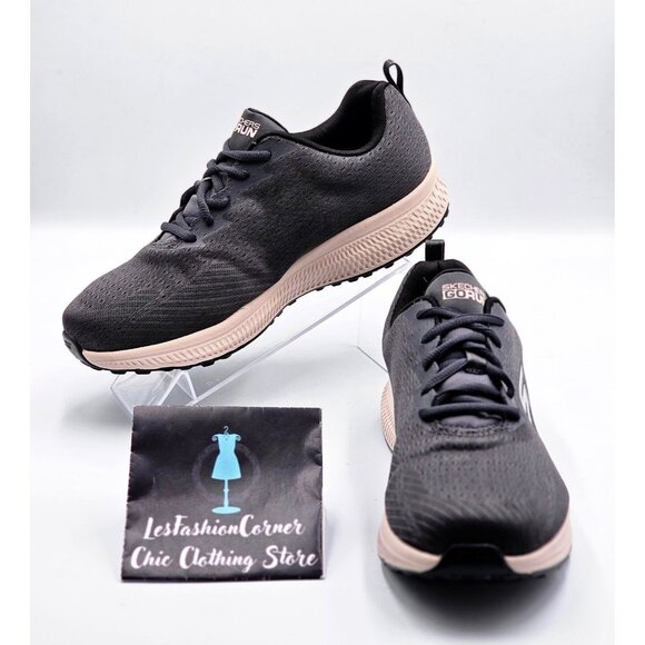 Skechers Women's Gray Pale Pink Go Go Run Consistent Running Shoes Sz 9.5 2152 - Picture 1 of 16